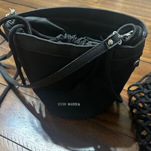 Steve Madden Black Knotted Women's Bag with detachable knotted bag.